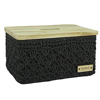 Horgolt téglalap alakú kosár m.31x21 h17.5cm