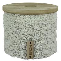 Kerek horgolt kosár m.átm.21cm h18cm