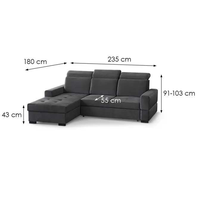 Sarokgarnitúra szett Axel Mini balos Voss 18,6