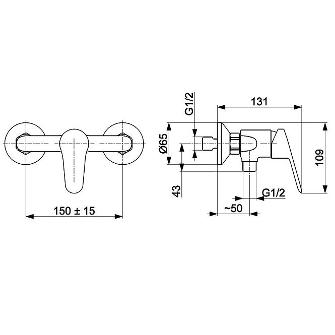 Csaptelep zuhanyhoz Sparc Black,2