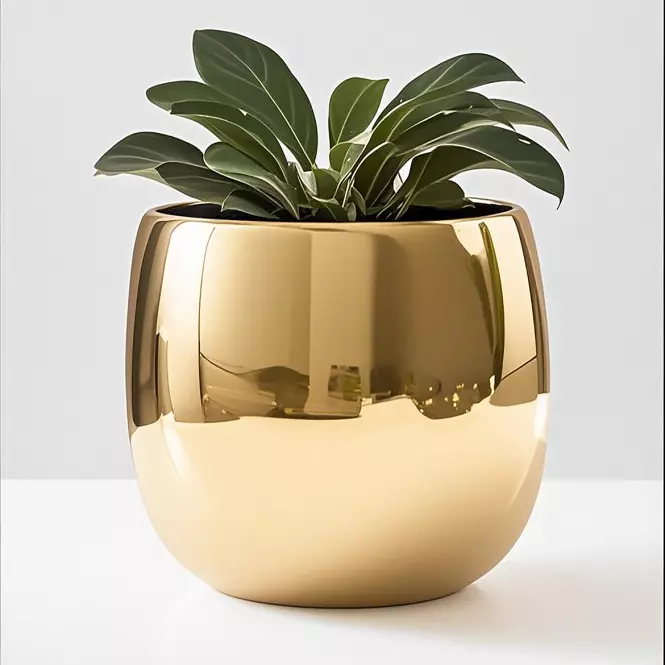 Virágcserép YS44179 Electroplating Effect D16xh15 Gold
