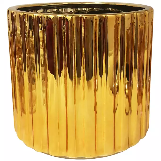 Virágcserép YS44120-S Electroplating Effect D18xh17 Gold