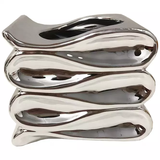 Virágcserép YS44172S Electroplating Effect 14x12x11,5 Silver