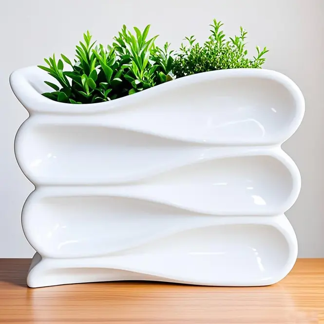 Virágcserép YS44172L ceramic 16x13,5x13 White,2