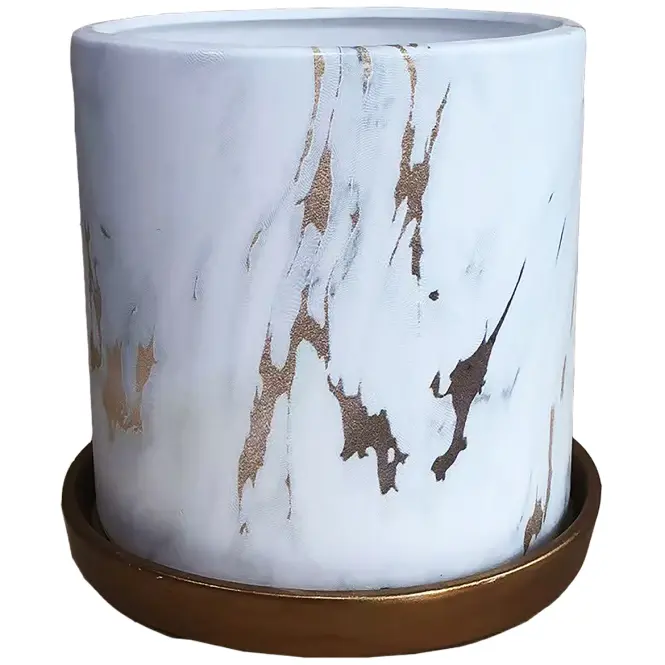 Virágcserép YS44149L ceramic Water Transfer Effect 15x15x1