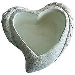 Virágcserép YS44384M cement Heart 18,5x18,5x7,5 Antique White