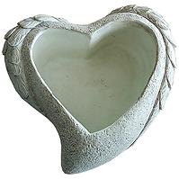 Virágcserép YS44384M cement Heart 18,5x18,5x7,5 Antique White