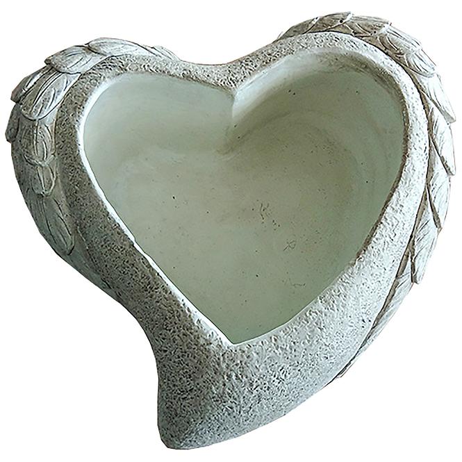 Virágcserép YS44384M cement Heart 18,5x18,5x7,5 Antique White