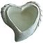 Virágcserép YS44384M cement Heart 18,5x18,5x7,5 Antique White