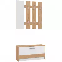 Előszobafal Rimini Artisan/Fehér 11011704