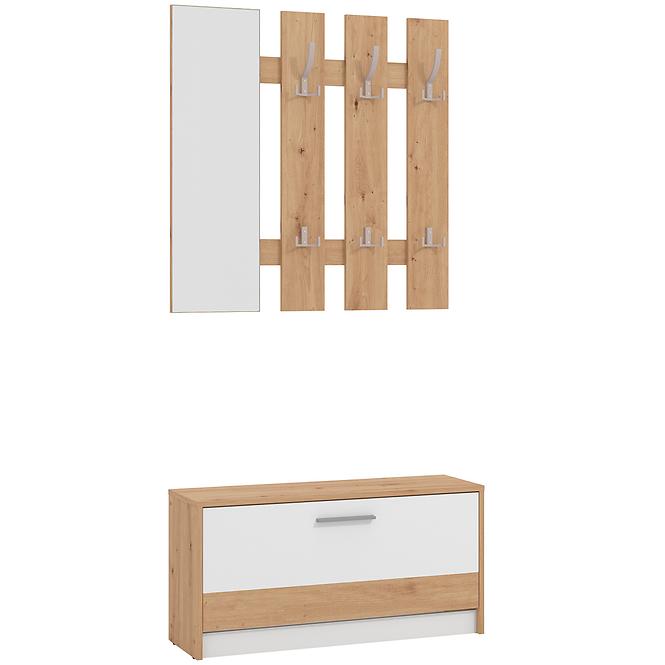 Előszobafal Rimini Artisan/Fehér 11011704