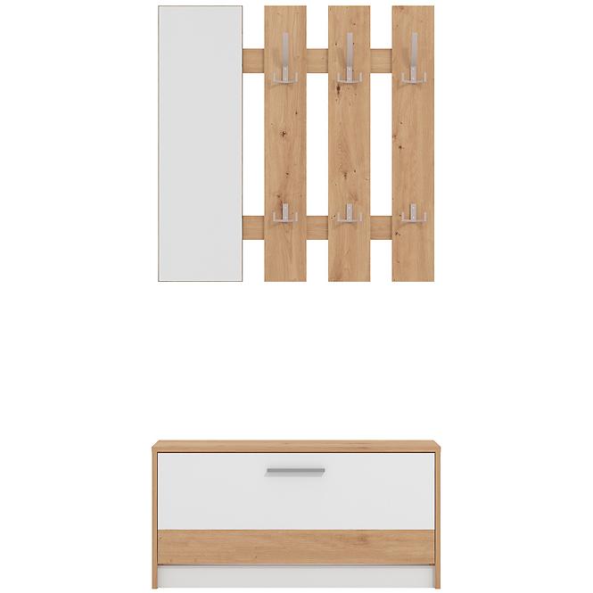 Előszobafal Rimini Artisan/Fehér 11011704