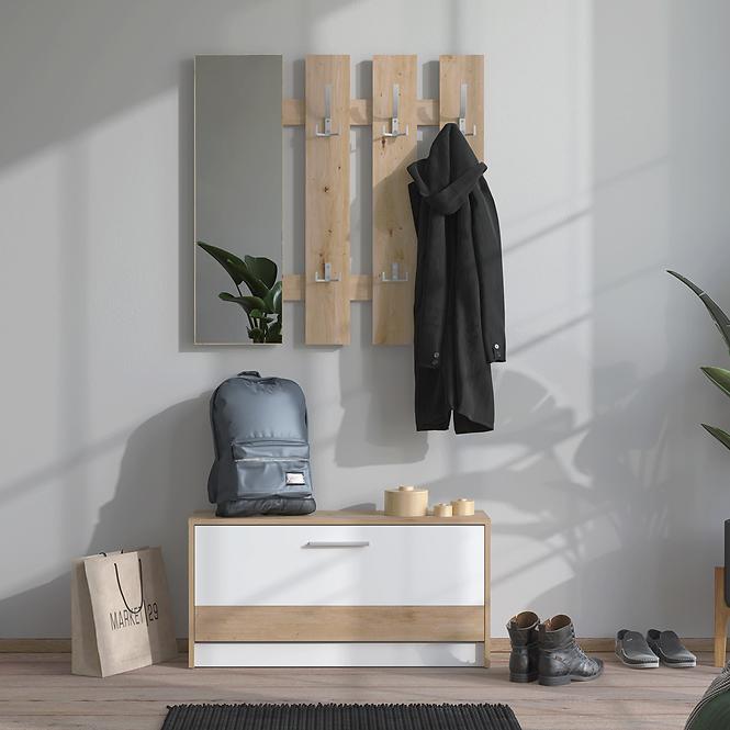 Előszobafal Rimini Artisan/Fehér 11011704