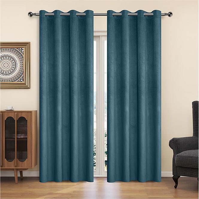 Függöny karikákkal YC11933/200G/130/140x250 cm türkiz