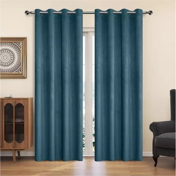 Függöny karikákkal YC11933/200G/130/140x250 cm türkiz