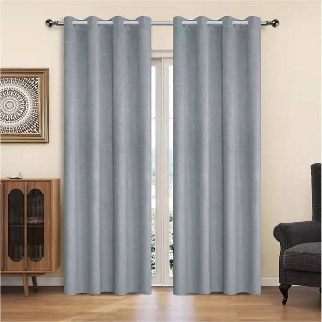 Függöny karikákkal YC11933/200G/136/140x250 cm világosszürke