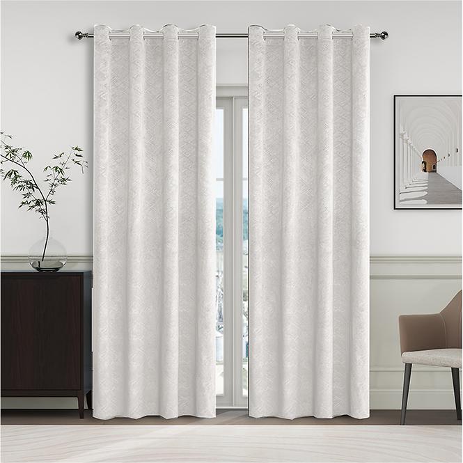 Függöny karikákkal YC11937/280G/01/140x250 cm krémszínű
