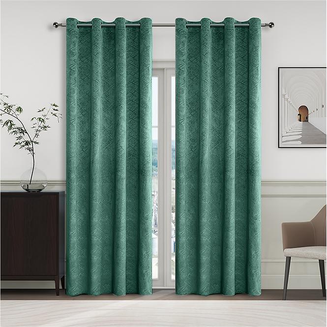 Függöny karikákkal YC11937/280G/07/140x250 cm zöld