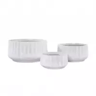 Virágcserép LT14912-3S 22x22x11 P117 fehér