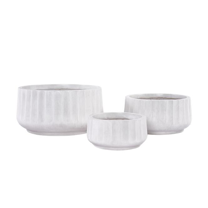Virágcserép LT14912-3S 22x22x11 P117 fehér