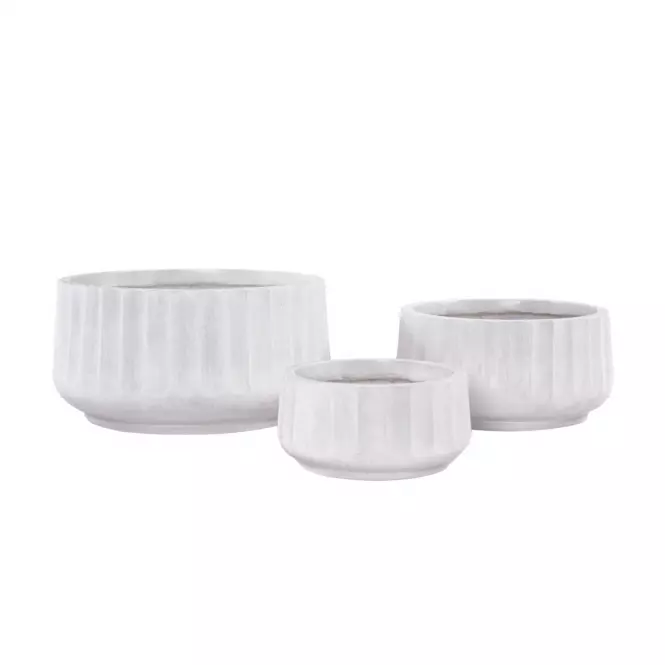 Virágcserép LT14912-3S 22x22x11 P117 fehér