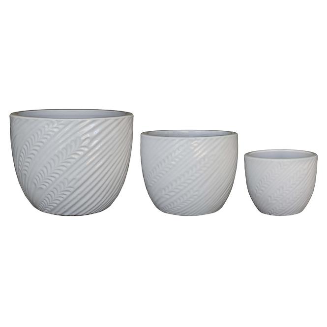 Virágcserép IP19-017 21x21x18 krém