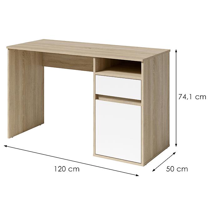 Íróasztal Billa 1d1sz 60 Nfsc B Sonoma/Fehér