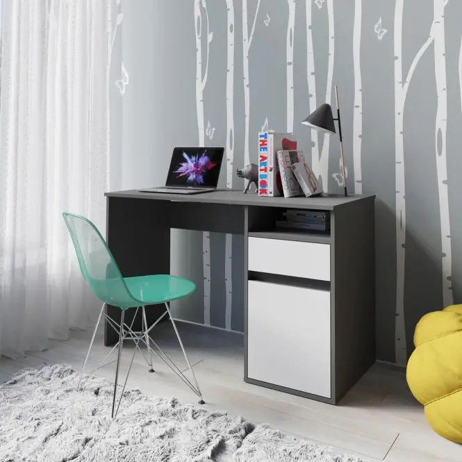 Íróasztal Billa 1d1sz 60 Nfsc B Grafit/Fehér,7