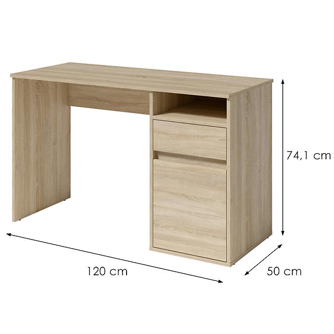 Íróasztal Billa 1d1sz 60 Nfsc B Grafit/Fehér