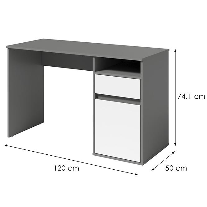 Íróasztal Billa 1d1sz 60 Nfsc B Grafit/Fehér,2