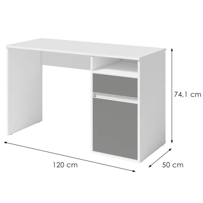 Íróasztal Billa 1d1sz 60 Nfsc B Fehér/Grafit,2