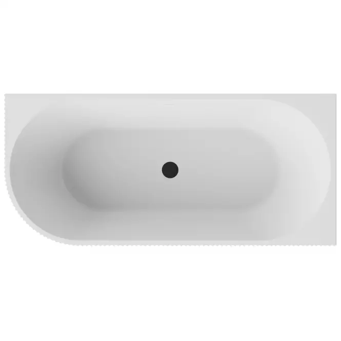 Szabadon álló sarokkád Denaya fehér-fekete 170/78 J+ fekete szifon,2