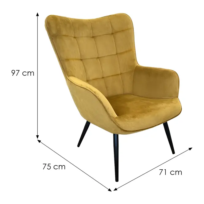 Fotel Jet WX-2931-1T Yellow Velvet 20,7