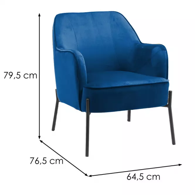 Fotel Bob WX-2924 Blue Velvet 16,5