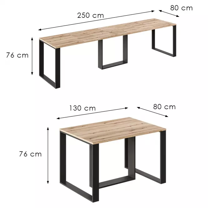 Kinyitható asztalok Borys 250 tölgy evoke