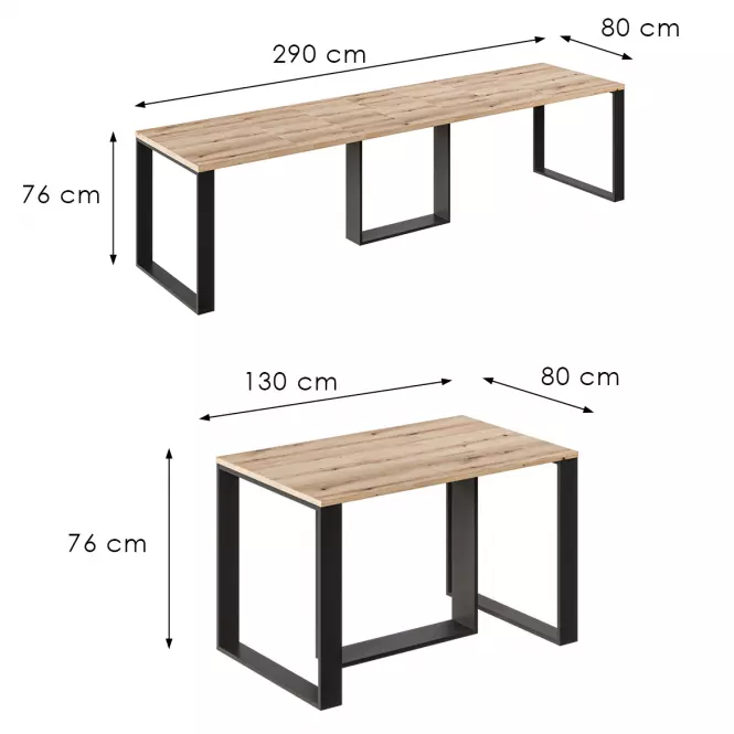 Kinyitható asztalok Borys 290 tölgy evoke,3