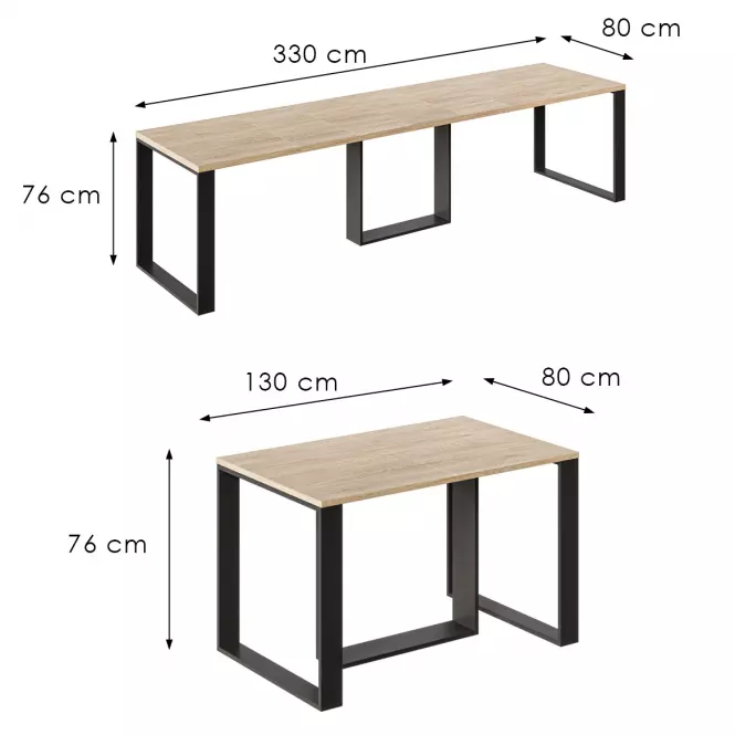 Kinyitható asztalok Borys 330 tölgy cremona torro,3
