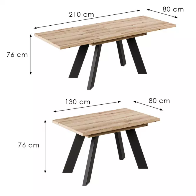 Kinyitható asztalok Como-210 tölgy evoke,3