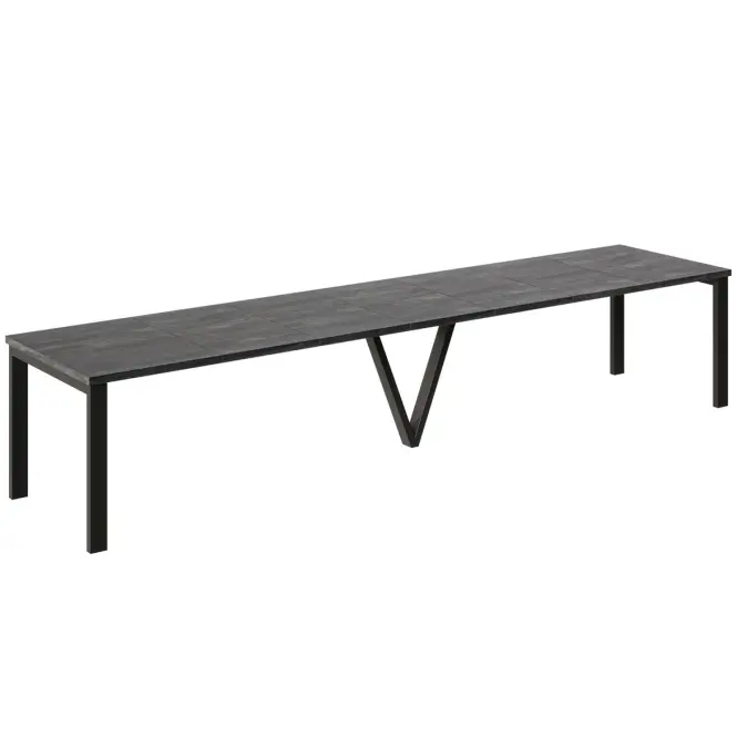 Kinyitható asztalok 130-405 cm Titan fekete beton