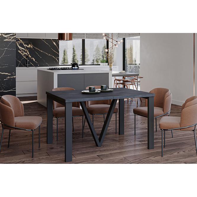 Kinyitható asztalok 130-405 cm Titan fekete beton