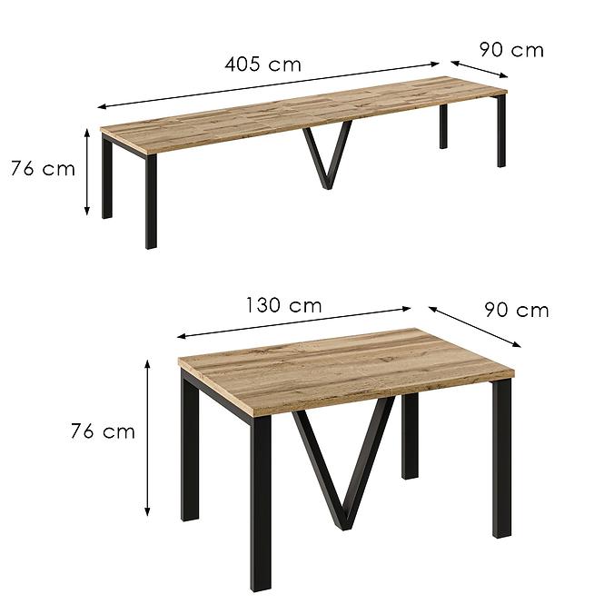 Kinyitható asztalok 130-405 cm Titan tölgy Wotan,3