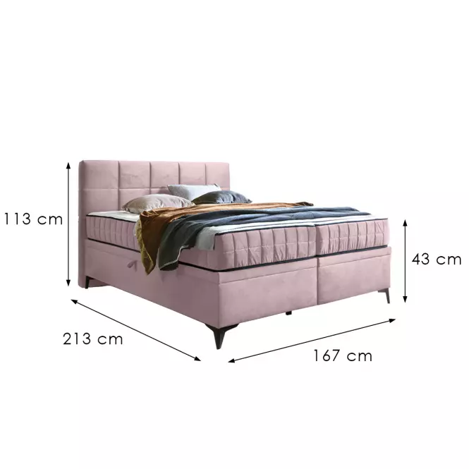 Ágy Greta 160/200 Amon 21 rózsaszín + matrac