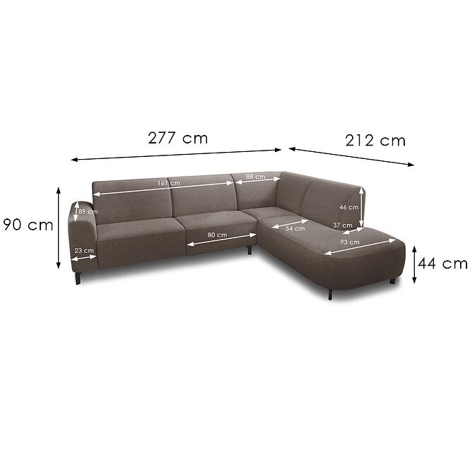 Sarokgarnitúra szett Imperio U B+2+Longue Eclipse 7