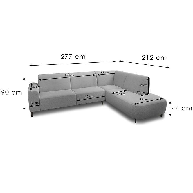 Sarokgarnitúra szett Imperio U B+2+Longue Eclipse 24,3