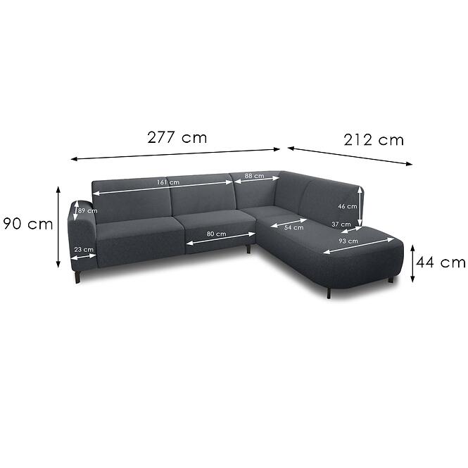 Sarokgarnitúra szett Imperio U B+2+Longue Eclipse 25