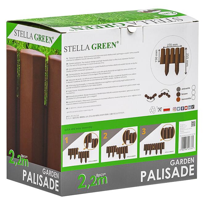 Kerti palánk PA22 (8 darabos készlet) Stella Green antracit,10