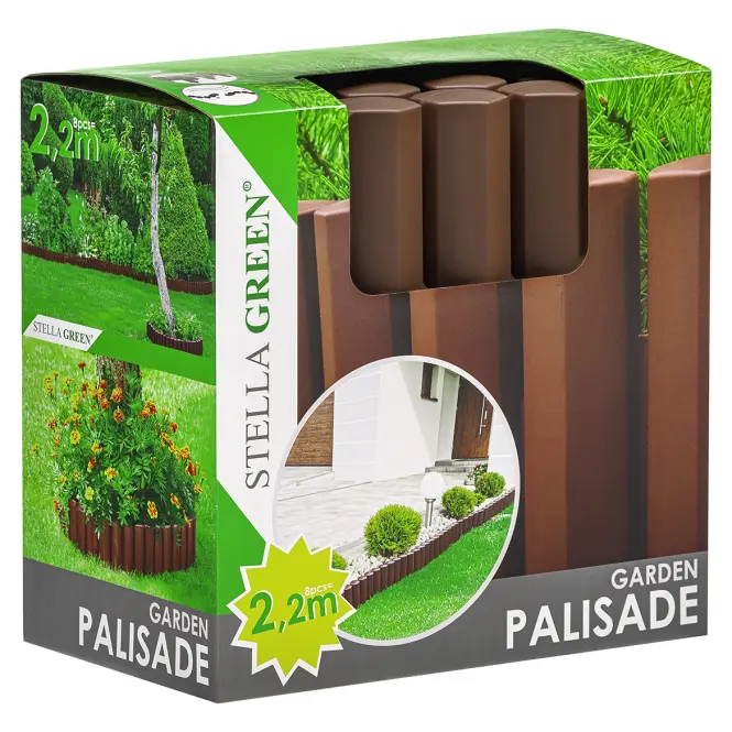 Kerti palánk PA22 (8 darabos készlet) Stella Green barna