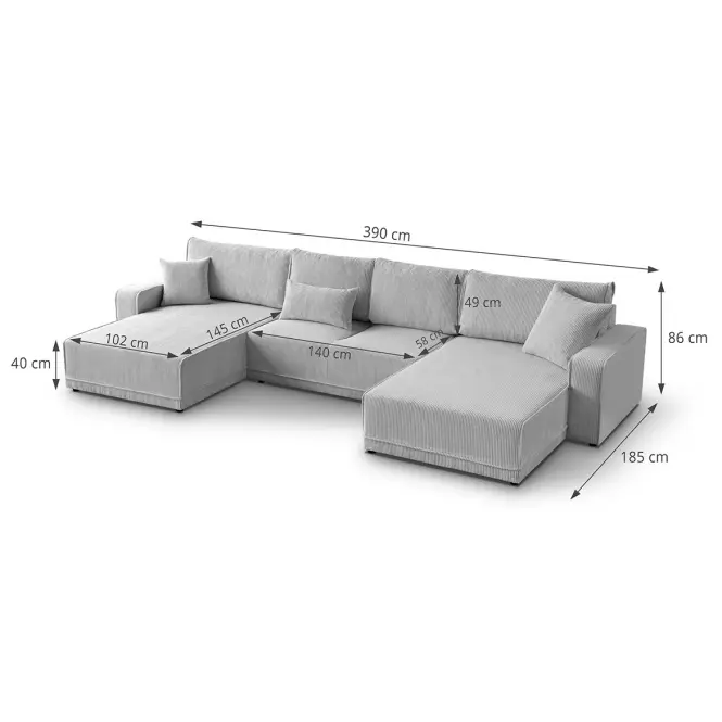 Sarokgarnitúra szett Primo U  Poso 60,7