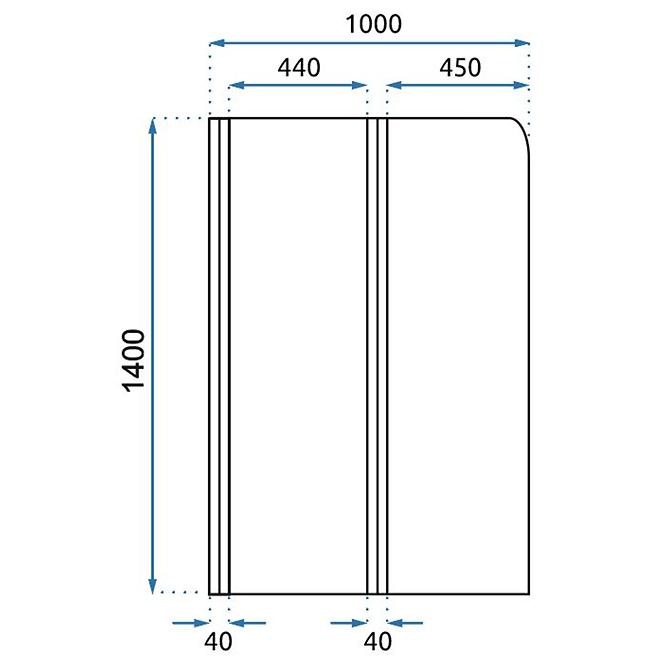 Kád üveglap Agat 100x140 króm