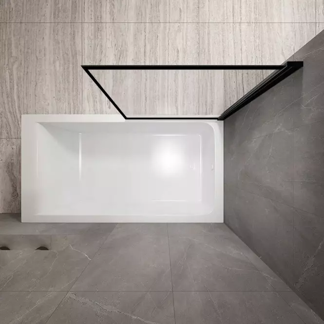 Kád üveglap Lagos fix rögzített 70x140 black,4